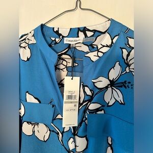 Calvin Klein turquoise with flowers.  1X. NWT